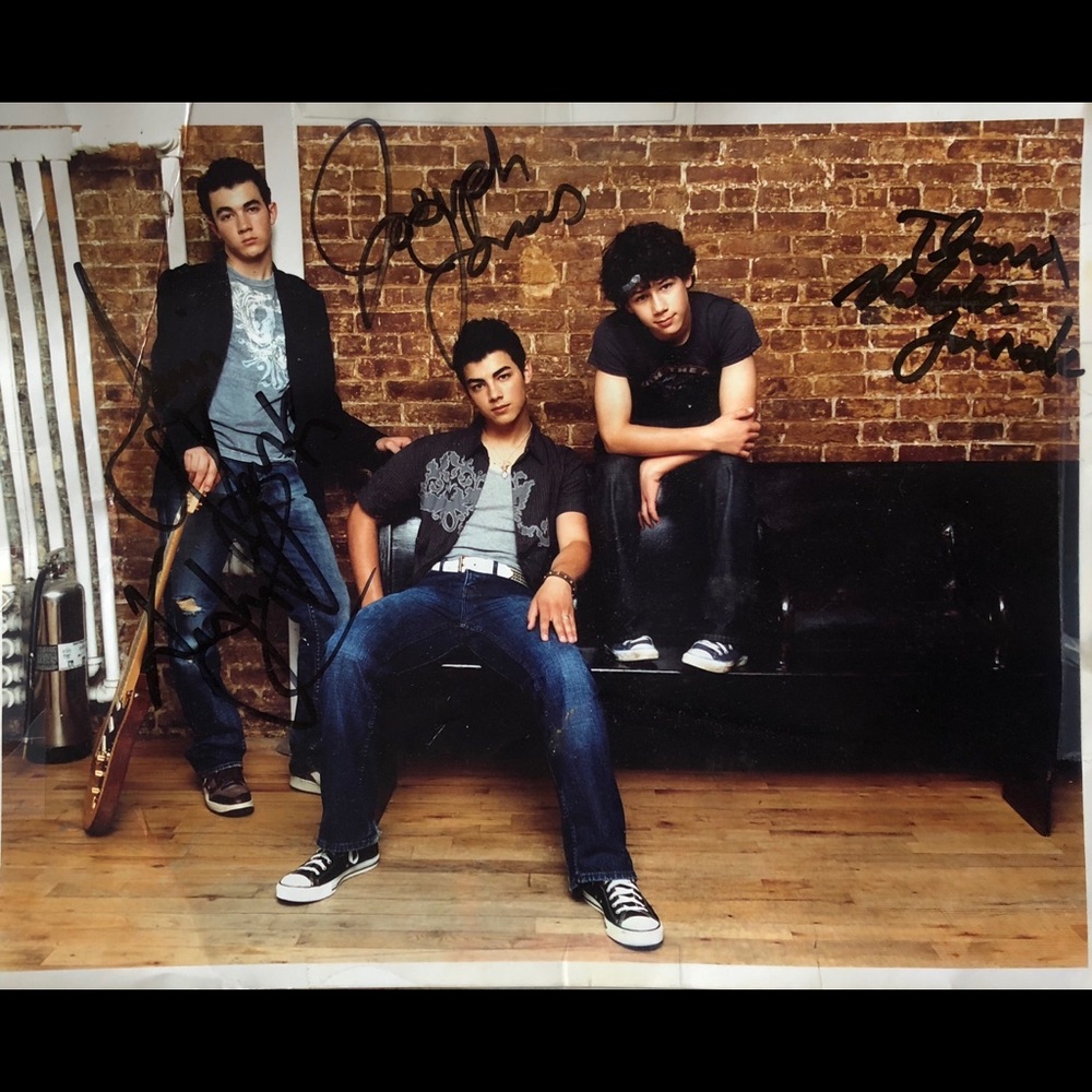 Framed Vintage Jonas Brothers Autographed picture